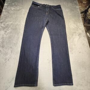 Eddie Bauer Jeans Mens 37x33 Blue Straight Leg Stretch Denim Dark Wash Classic